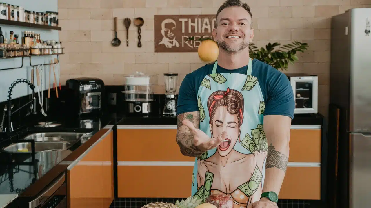 Chef Thiago Ribeiro na cozinha